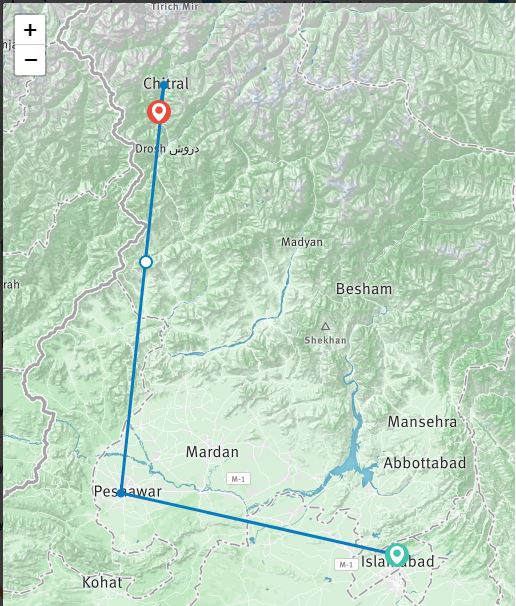 Kalash Valley Tour Map